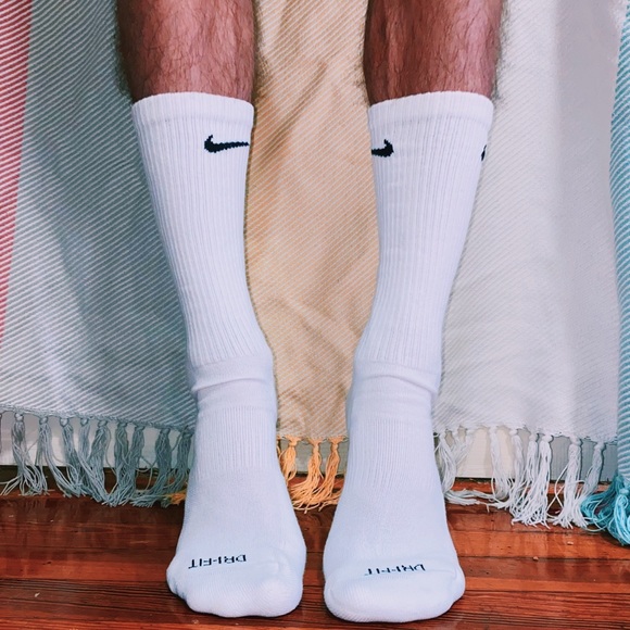 6 PACK White Nike Plus Cushion Crew Training Socks - Picture 2 of 5